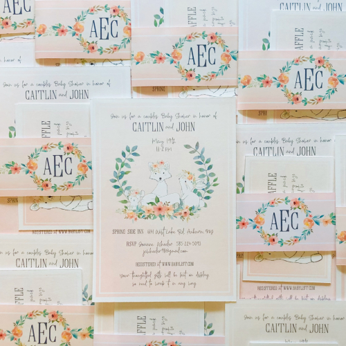 Pink Baby Shower Invitation Suite