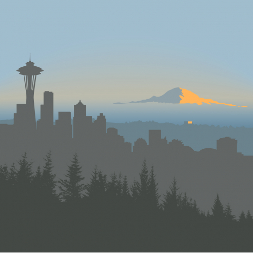Seattle Minimalist Illustration