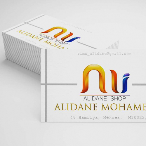 Alidane logo and business card