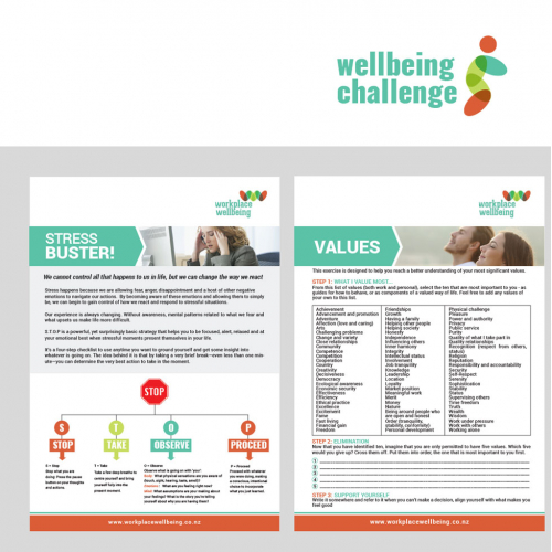 Logo and flyer for Wellbeing chellenge