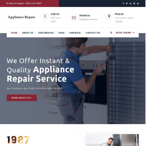 Appliance Repair Web Site Design