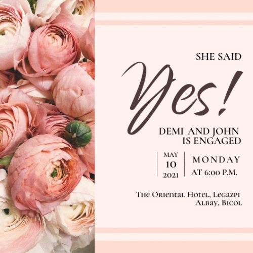 She Said Yes! Engagement-Reception Invitation