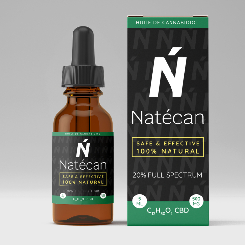 Box and Label Design Concept for 'Natecan's Product'.