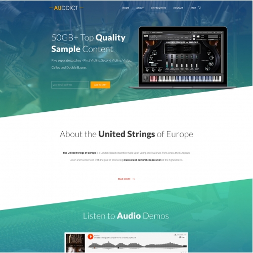 Landing Page For Musical Sample Library Developer thumb