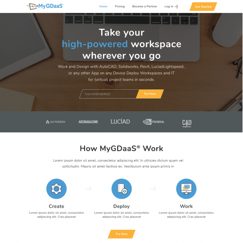 Web site for virtual work spaces company