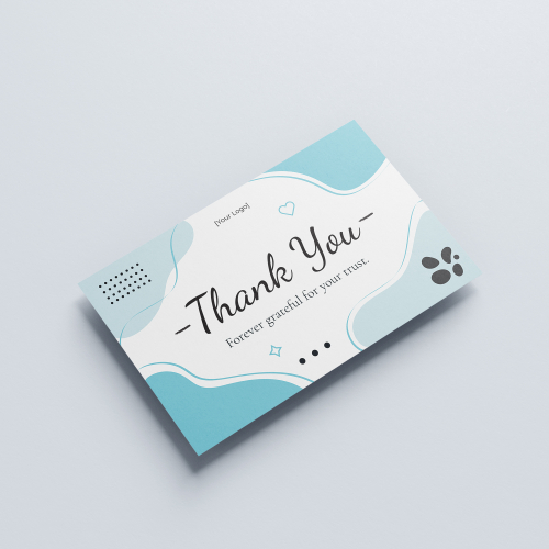 Minimalist Thank You Card Template with Blue Accent