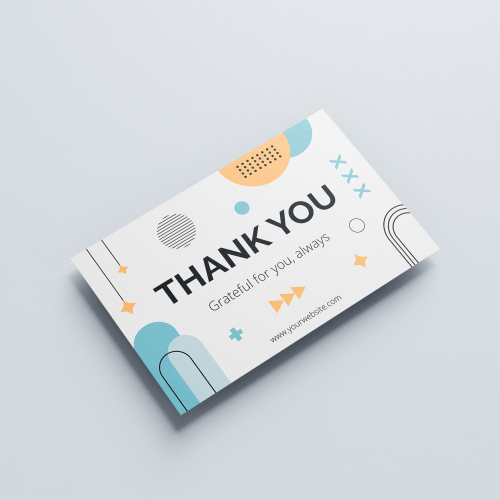 Minimal Thank You Card Template with Modern Icons