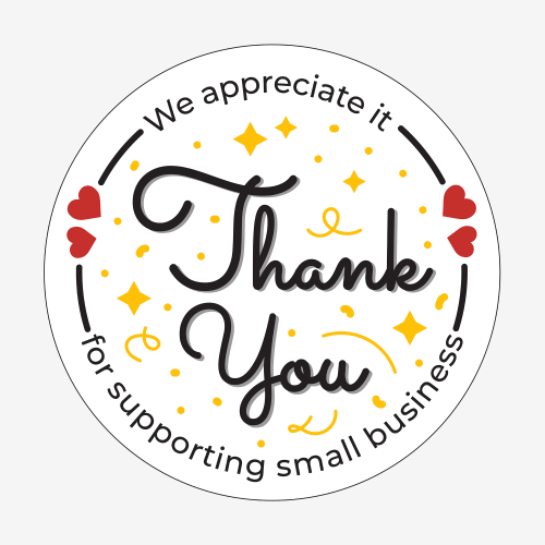 Bright Thank You Sticker Design for Small Business