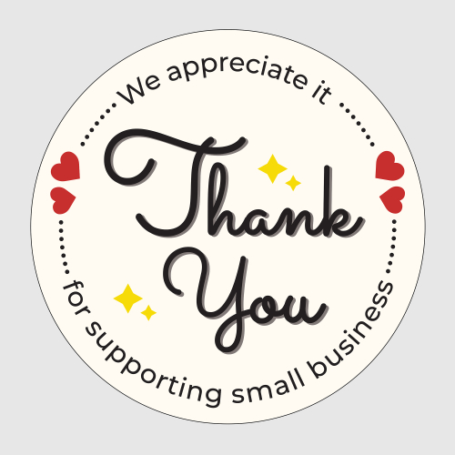 Minimalist Thank You Sticker Template for Small Busines