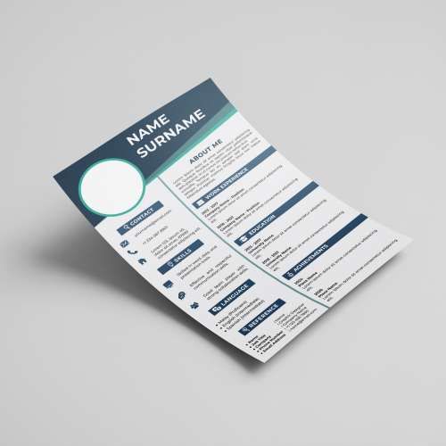 Minimalist Two-Column Resume Template with Icons