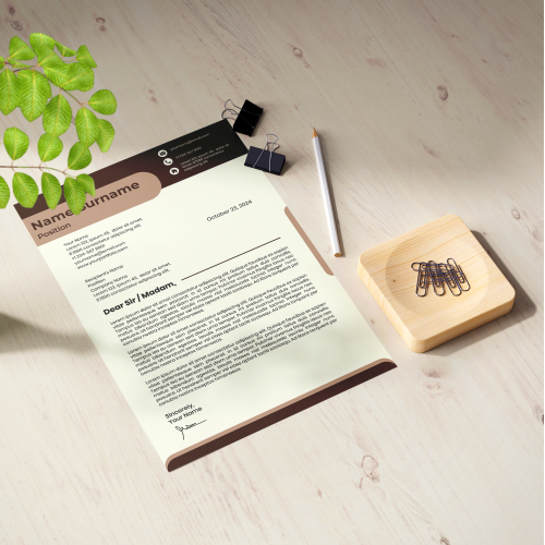 Minimalist Brown Cover Letter Template