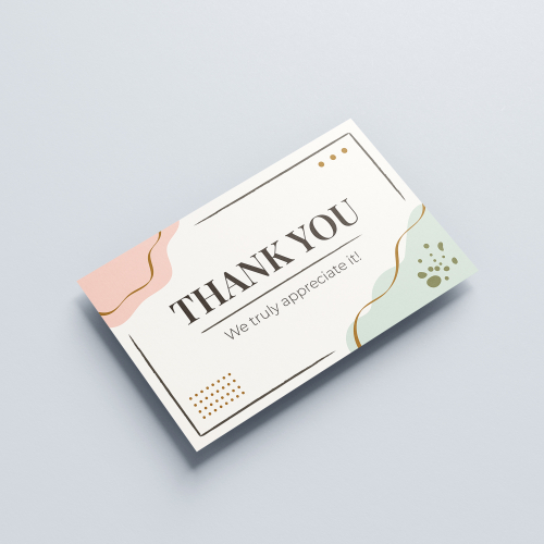 Pastel Minimalist Thank You Card Template for Small Bus