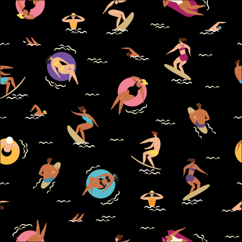 Surfing and swiming pattern