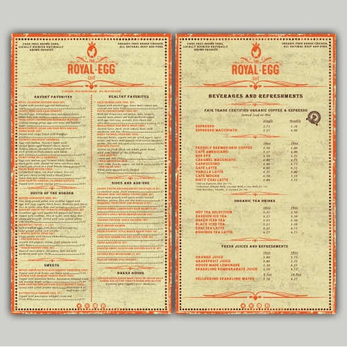 Vintage style menu thumb