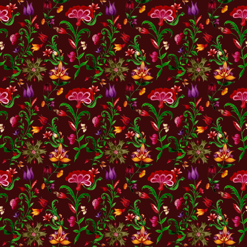 Dark magnificent floral seamless pattern