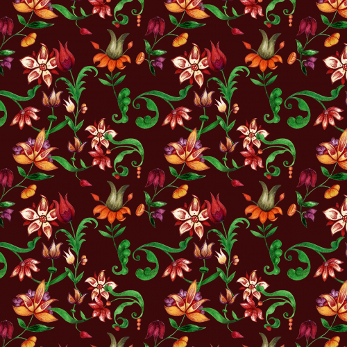 Dark luxury floral seamless pattern
