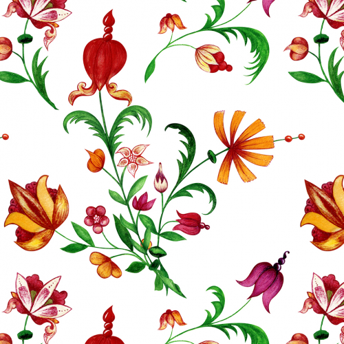 Clear floral seamless pattern