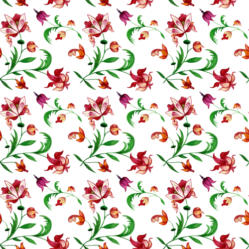 Clear floral seamless pattern