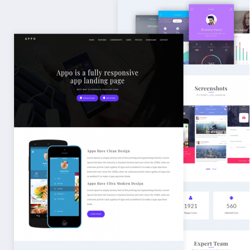 App landing page design thumb