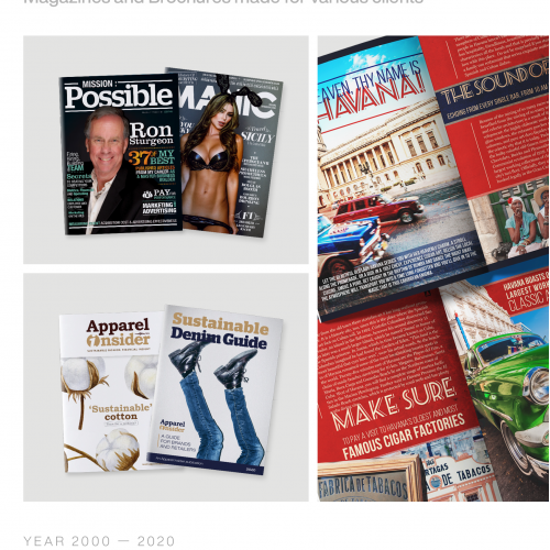 Magazines and Brochures made for various clients
