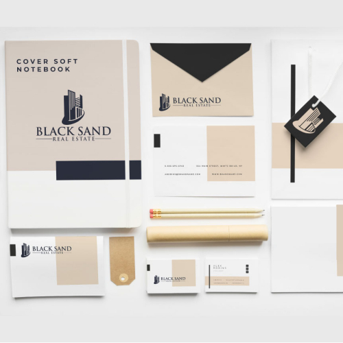 Black Sand Stationary Design.
