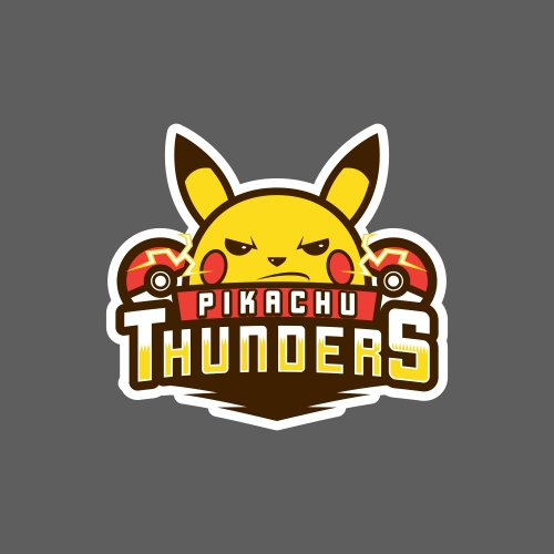 Pikachu Thunders Sticker Design thumb
