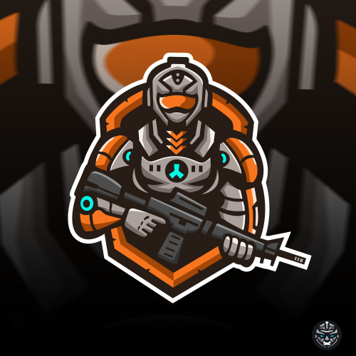 Sci-Fi Soldier Mascot Logo thumb