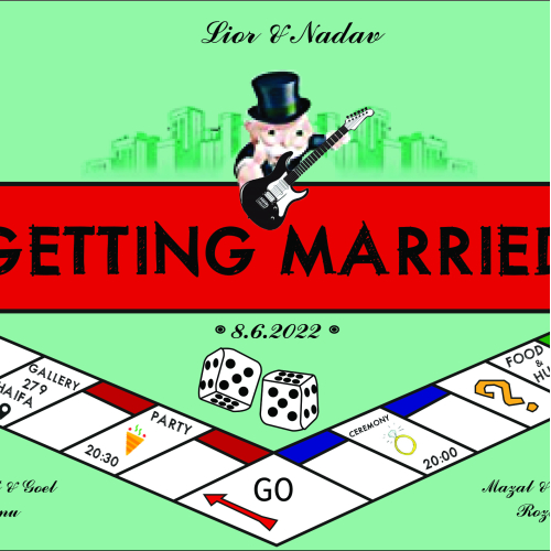 Monopoly man Wedding invite