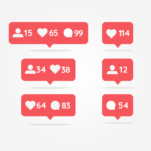 Instagram Notification pop-ups vector