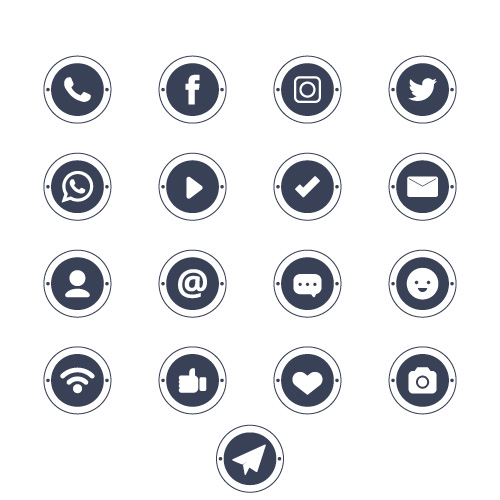 Social Media Icon Set Package vector