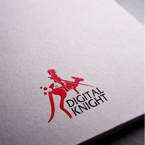 Digital knight logo and mock up thumb