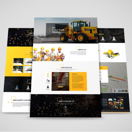 Construction Website Design PSD thumb
