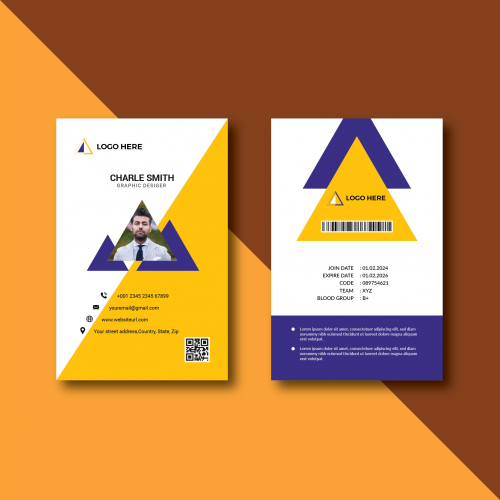 Modern office id card design.
