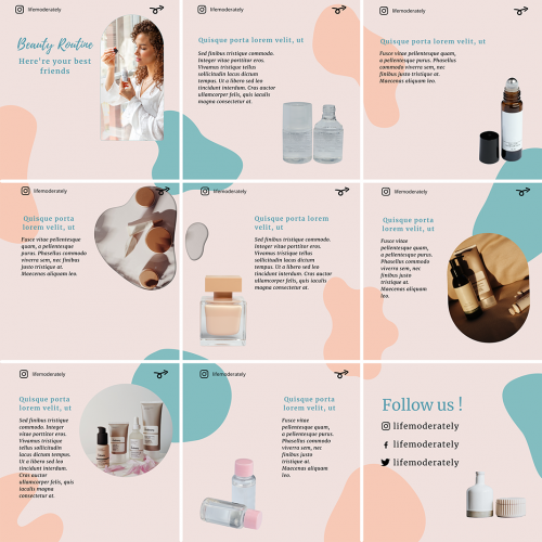 Instagram grid posts feed