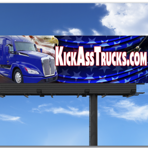 Winning billboard design for trucking company.