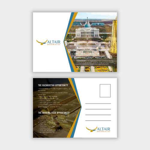 Postcard design for Altair Resources