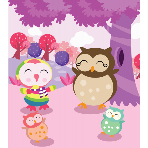Rainbow owl celebrating.
