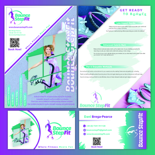 BounceStepFit Flyer and Business Card