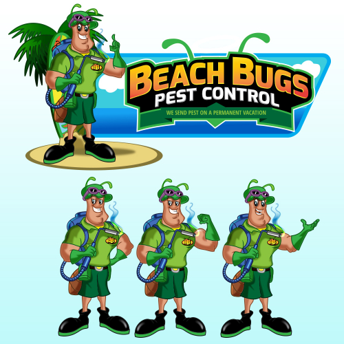 beach bug mascot illustration thumb