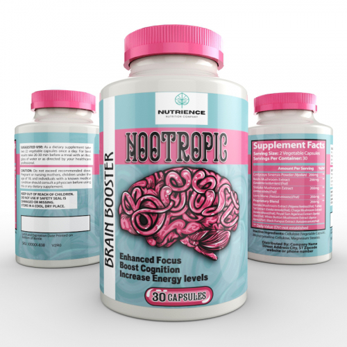 Brain Booster Supplement Label Design