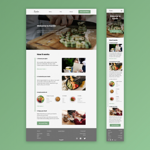 Landing page for lunch delivery subscription thumb