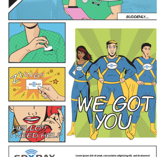 Comic pop art illustration for medical purpose
