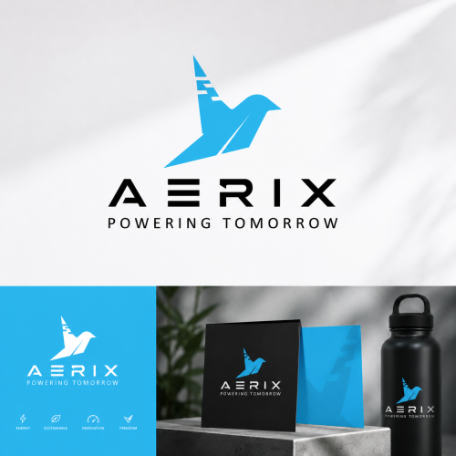 AERIX - Modern Hummingbird Energy Logo