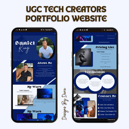UGC tech creators portfolio website