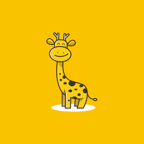Cute cartoon design little giraffe thumb