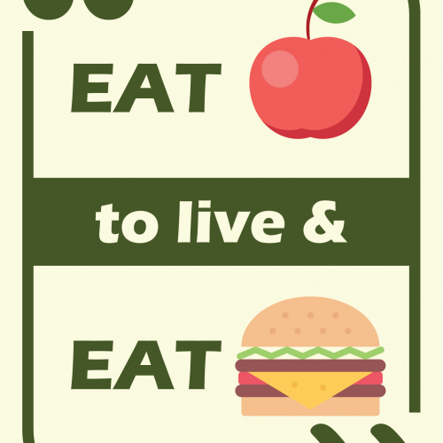 Eat apples to live and eat hamburgers
