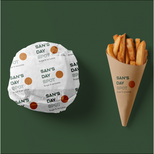 Packaging label design sans day spot