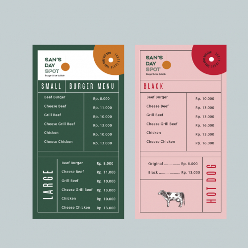 Menu Design Burger Restaurant