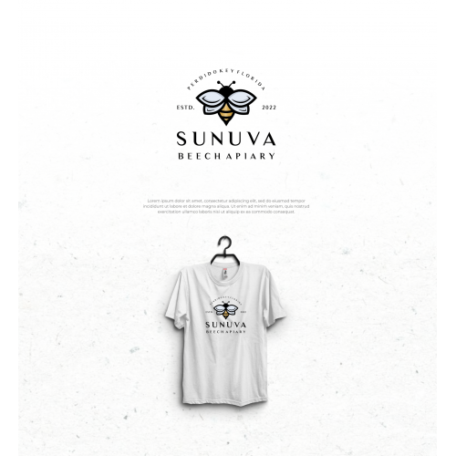 Bee Apiary Logo and T Shirt Design