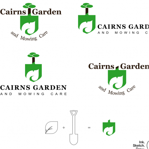 Cairns Garden and Mowing Care Logo Breakdown